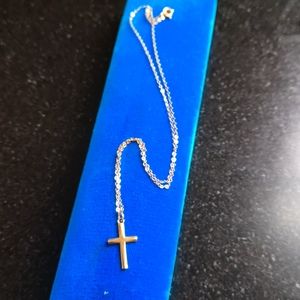 9k cross necklace